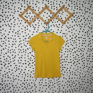 Izod Yellow Classic Short Sleeve Girls Uniform Polo Shirt